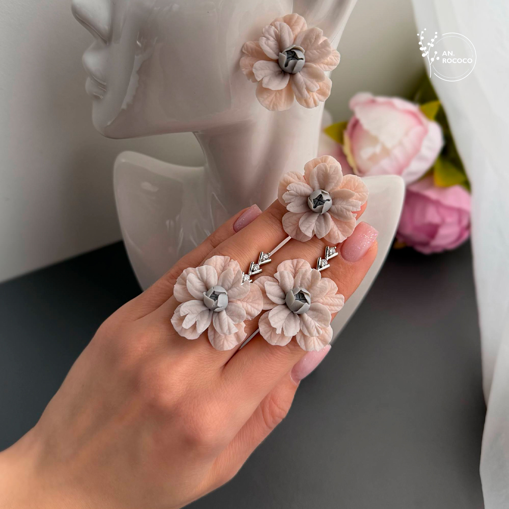 Цветочные серьги handmade